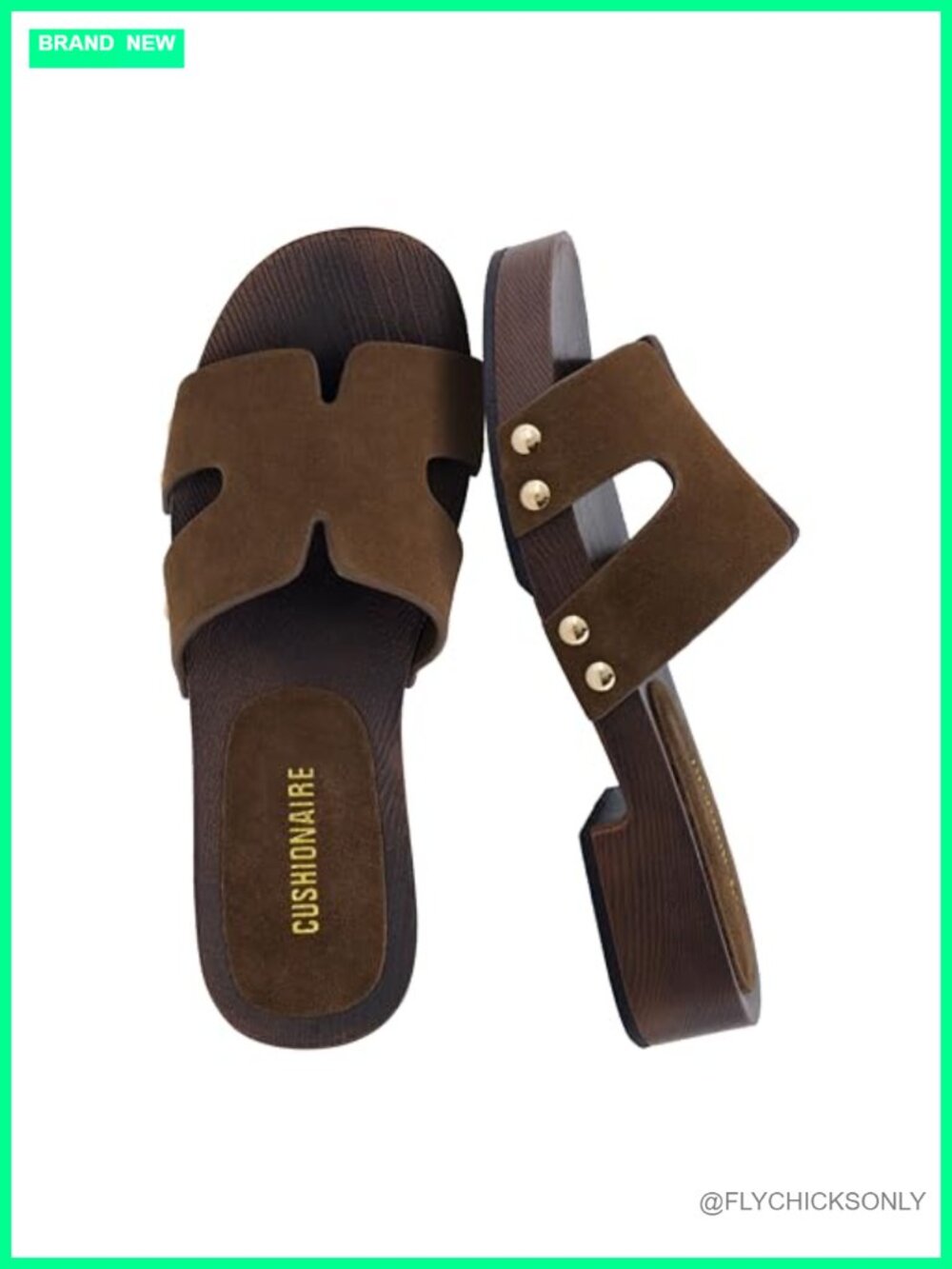 Genuine Leather Suede Platform Heeled Slide Sandals Adjustable Strap Comfort